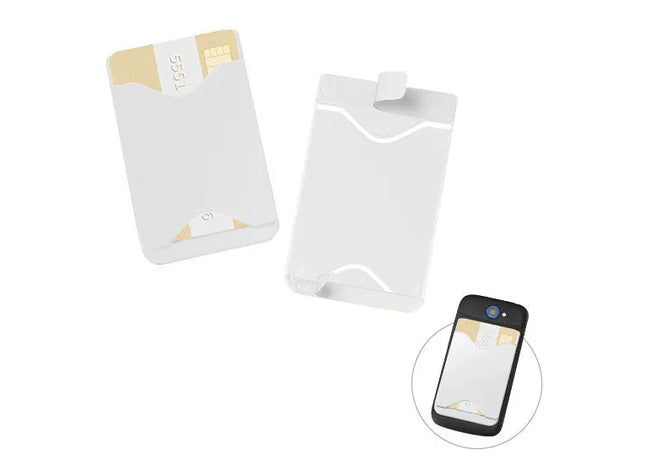 White Self-Adhesive Card Holder - Compact, Secure, Versatile Stick-On Wallet for Cards TK Gruppe® Grosshandel 