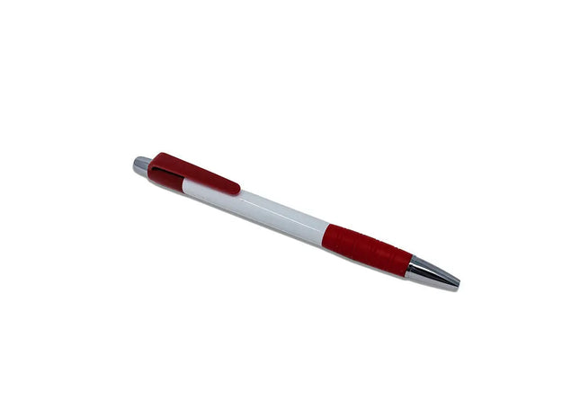 White Stripe Grip Kugelschreiber, Ergonomisch, Rot TK Gruppe® Grosshandel 