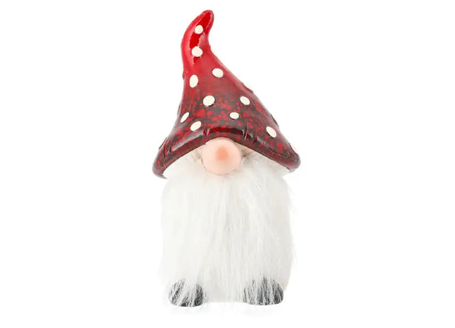 Wichtel mit rotem Pilzhut, Märchenhafte Gartendeko, 18 cm Höhe TK Gruppe® Grosshandel 