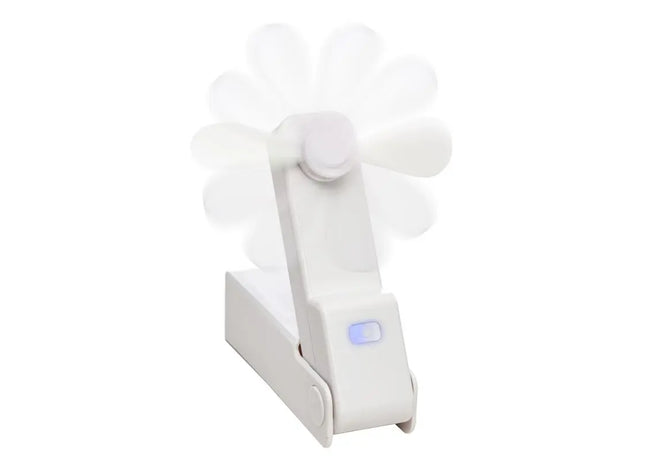 Wiederaufladbarer Mini-Ventilator REEVES-JOLHOLM - Weiß: Tragbarer Handventilator, leise, leistungsstark, USB-Ladung TK Gruppe® Grosshandel 