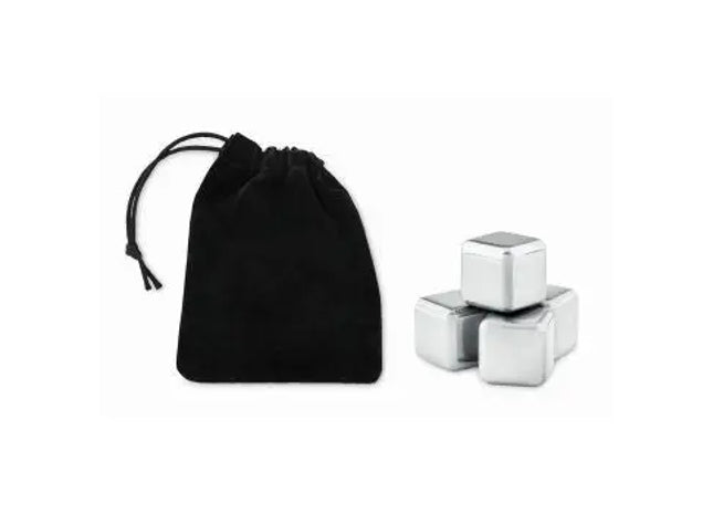 Wiederverwendbare Edelstahl Eiswürfel ICY - Schwarz, Stilvolle Kühlung ohne Verwässern TK Gruppe® Grosshandel 