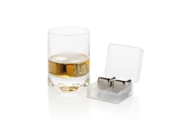 Wiederverwendbare Kühlwürfel aus Edelstahl, 4-tlg. Set - langlebige, stylische Eiswürfel - silber TK Gruppe® Grosshandel 