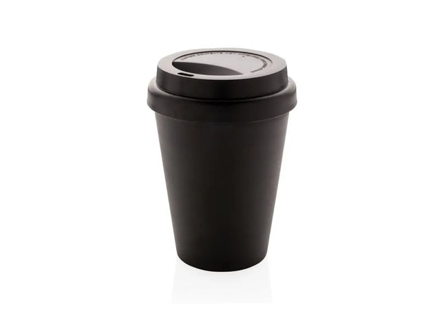 Wiederverwendbarer doppelwandiger Kaffeebecher 300 ml – Stilvoll und praktisch in Schwarz TK Gruppe® Grosshandel 