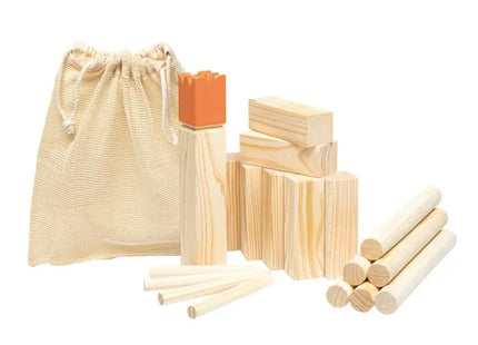 Wikinger Wurfspiel KUBB - Braun: Traditionelles Spiel für stundenlangen Outdoor-Spaß TK Gruppe® Grosshandel 