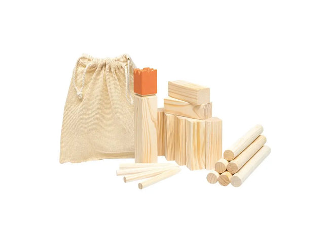 Wikinger Wurfspiel KUBB - Braun: Traditionelles Spiel für stundenlangen Outdoor-Spaß TK Gruppe® Grosshandel 