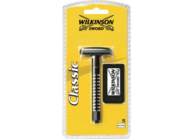 Wilkinson Classic Rasierapparat + 5 Präzisionsklingen, Traditionelles Rasieren TK Gruppe® Grosshandel 