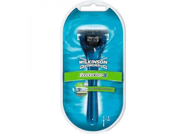 Wilkinson Protector 3 Sicherheitsrasierer - Präzises Rasieren mit Dreifach-Klingenkomfort TK Gruppe® Grosshandel 