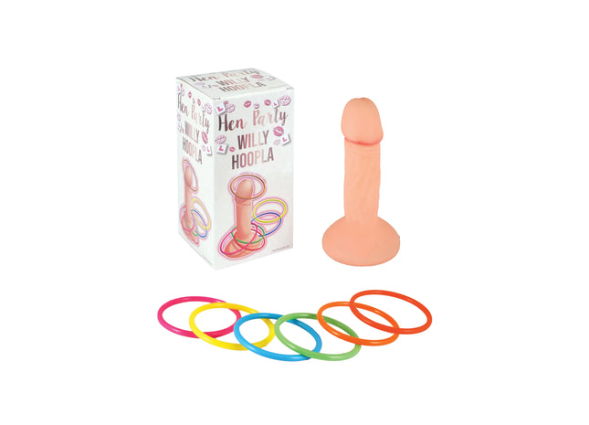 Willy Hoopla Play 14 cm mit 6 Ringen 7,5 cm - Lustiges Partyspiel für Erwachsene TK Gruppe® Grosshandel 