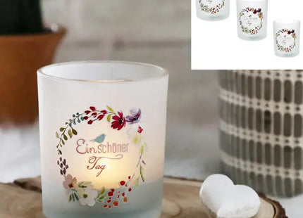 Windlicht-Set Ein schöner Tag, 3 Stück, 10x12,5cm – Inspirierende Dekoration TK Gruppe® Grosshandel 