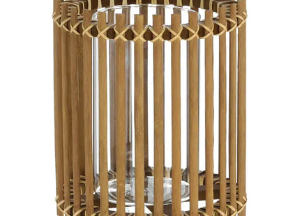 Windlicht aus Rattan, rund, ca. 23cm Höhe – Natürliche und stilvolle Beleuchtung für Ihr Zuhause TK Gruppe® Grosshandel 