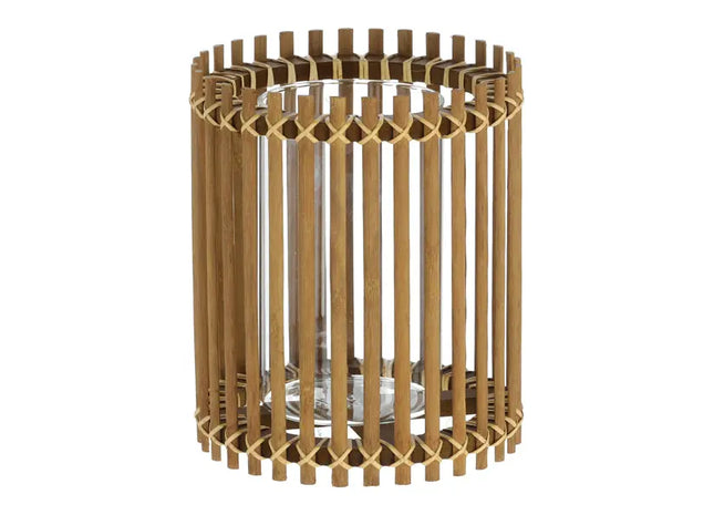 Windlicht aus Rattan, rund, ca. 23cm Höhe – Natürliche und stilvolle Beleuchtung für Ihr Zuhause TK Gruppe® Grosshandel 