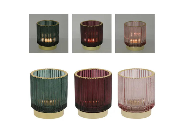 Windlicht, 3er-Set, ca. 8 cm hoch – Moderne Mini-Laternen | Stilvolle Kerzenhalter, Beleuchtung TK Gruppe® Grosshandel 