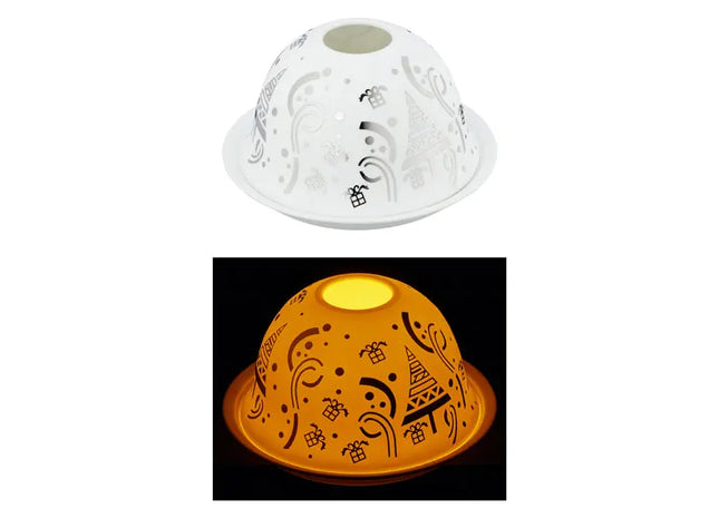 Windlicht, Dome Silber, 12 cm Durchmesser - Elegante Weihnachtsdeko für festliche Atmosphäre TK Gruppe® Grosshandel 