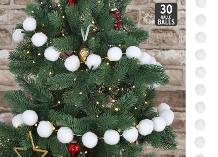 Winterliche Schneekugel-Girlande - Schneeballkette, 180cmL | Festliche Dekoration für die Feiertage TK Gruppe® Grosshandel 