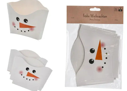 Winterliche Schneemann Aufbewahrungsboxen, 2 Stück, 14,5x11,5 cm TK Gruppe® Grosshandel 