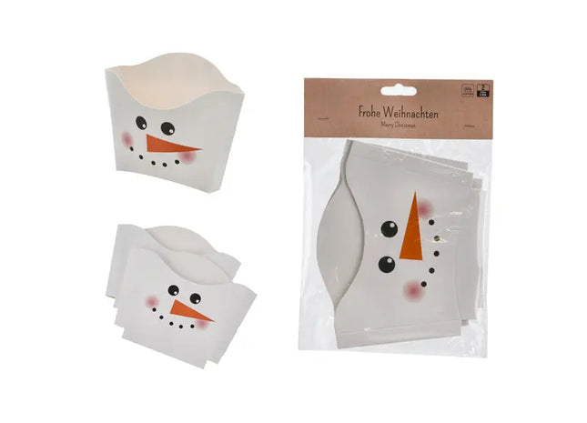 Winterliche Schneemann Aufbewahrungsboxen, 2 Stück, 14,5x11,5 cm TK Gruppe® Grosshandel 