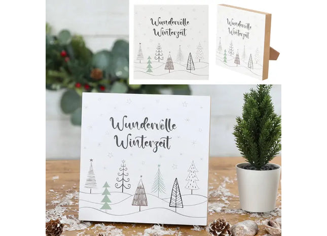 Winterliches Kunstdruckbild, 15x15cm, Stimmungsvolle Dekoration TK Gruppe® Grosshandel 