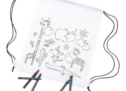 Wizzy Turnbeutel zum Bemalen - Weiß, Kreativer DIY-Beutel für Kinder TK Gruppe® Grosshandel 