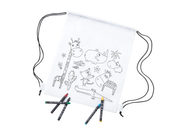 Wizzy Turnbeutel zum Bemalen - Weiß, Kreativer DIY-Beutel für Kinder TK Gruppe® Grosshandel 