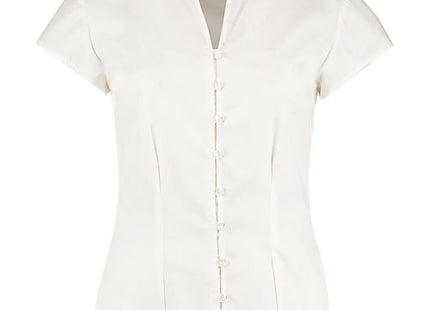 Women`s Tailored Fit Mandarin Collar Blouse SSL TK Gruppe® Grosshandel 