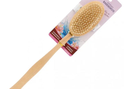 Wooden Bath Scrubbing Tool 42x7x3cm with Hand Strap on Card - Natural Body Cleanser TK Gruppe® Grosshandel 