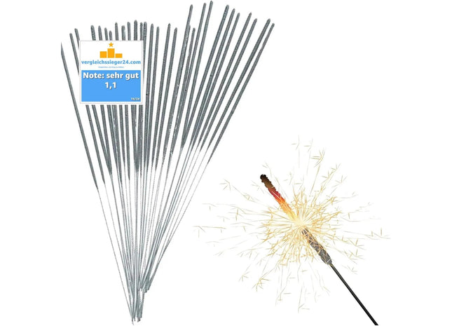 200x Wunderkerzen 17 cm - Sternspritzer Fontäne für Partys & Feuerwerk & Hochzeit & Geburtstag - Silvester Kat. F1 für Jugendlichen & Kinder Jugendfeu