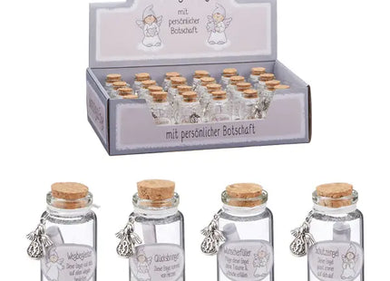 Wunschglas Schutzengel, 4 Stück, ca. 7cm Hoch - Elegant, Schützend, Handgefertigte Figuren TK Gruppe® Grosshandel 