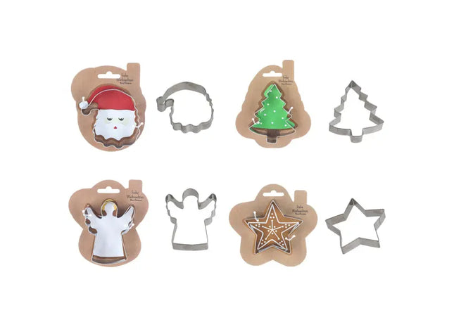 XL Ausstechformen XMAS, 4er-Set, auf Karte mit Eurolochung, ideal für Weihnachtsplätzchen TK Gruppe® Grosshandel 