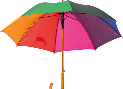 XL Automatikschirm Sarajevo aus Holz - Bunter Begleiter für Regentage - Großformatig TK Gruppe® Grosshandel 