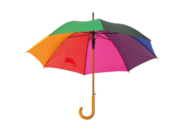 XL Automatikschirm Sarajevo aus Holz - Bunter Begleiter für Regentage - Großformatig TK Gruppe® Grosshandel 