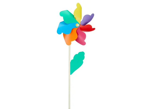 XL Buntes Windrad 'Flower', Höhe 110 cm, Durchmesser 40 cm – Auffälliger Gartenschmuck TK Gruppe® Grosshandel 