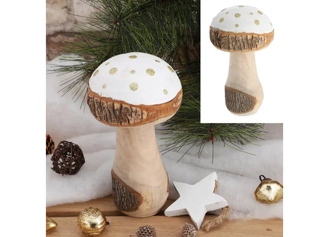 XL Deko-Pilz in Weiß, ca. 20cm hoch, stilvolle Raumdekoration TK Gruppe® Grosshandel 