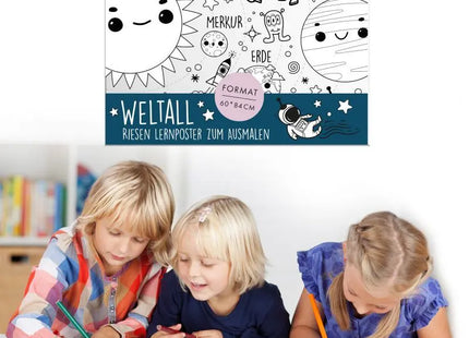 XL Poster "Weltall" zum Ausmalen TK Gruppe® Grosshandel 