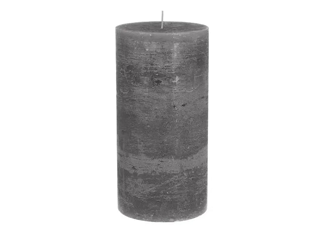 XL Rustikale Stumpenkerze in Grau, 10x20cm - Elegantes Großformat TK Gruppe® Grosshandel 