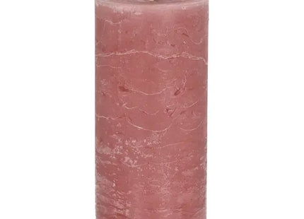 XL Rustikale Stumpenkerze in Rosa, 10x20cm - Großes Dekorationsstück TK Gruppe® Grosshandel 