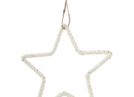 XL Weißer Dekostern zum Aufhängen, Elegantes Design, 33cm Durchmesser TK Gruppe® Grosshandel 