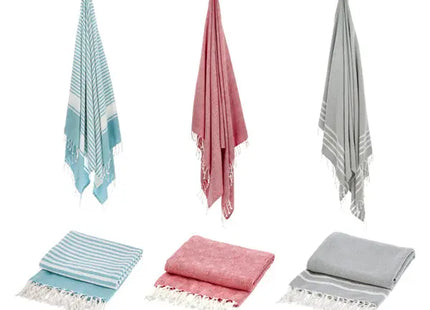 XXL Badetuch Hamamtuch Set - 3er Pack, ca. 180x100cm, Luxus Türkische Handtücher für Strand & Spa TK Gruppe® Grosshandel 