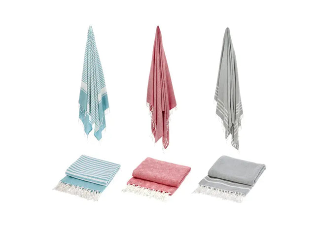 XXL Badetuch Hamamtuch Set - 3er Pack, ca. 180x100cm, Luxus Türkische Handtücher für Strand & Spa TK Gruppe® Grosshandel 