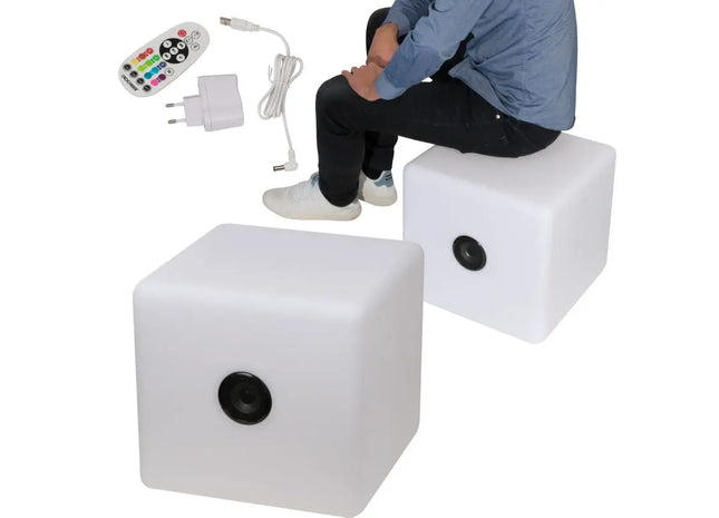 XXL Bluetooth Speaker mit LED-Licht, 2200 mAh - Weiß TK Gruppe® Grosshandel 