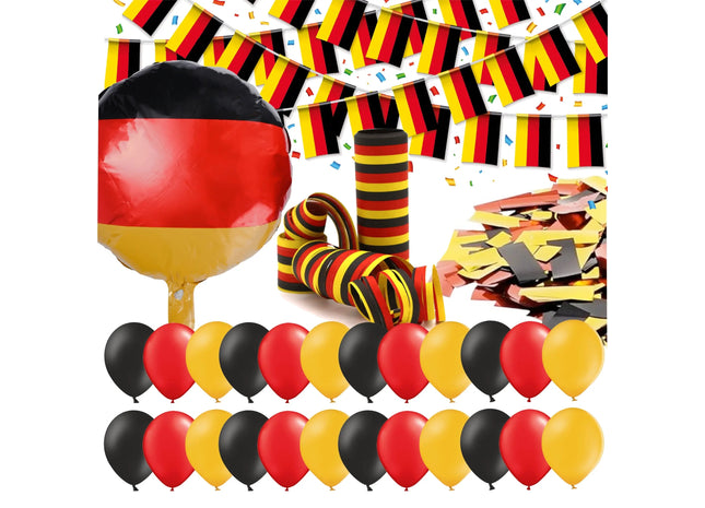 XXL Deutschland Deko Dekoration Set Fanartikel Tischdekoration mit über 50 Teilen für Fußball WM, EM
