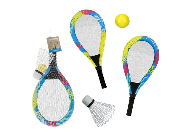 XXL Federball-Set, Bunte Riesen-Badmintonbälle, ca. 55x26 cm TK Gruppe® Grosshandel 