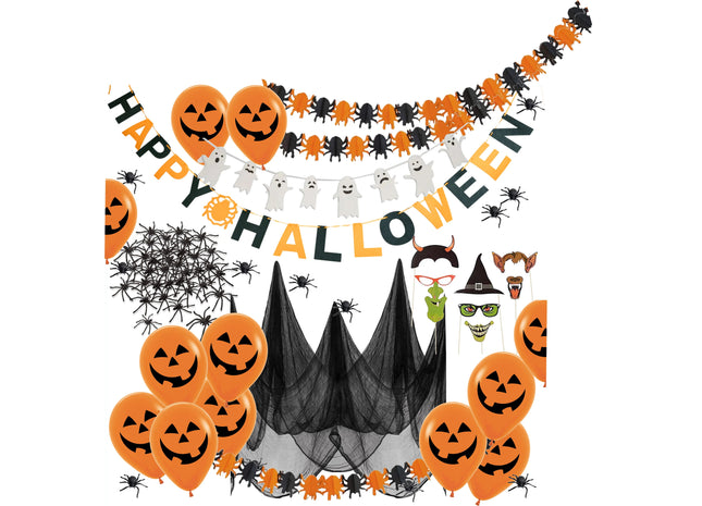 XXL Halloween Deko Dekoration Grusel Set mit über 30 Teilen für Haus, Tisch & Garten - Indoor & Outdoor