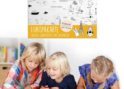 XXL Poster Europakarte zum Ausmalen TK Gruppe® Grosshandel 