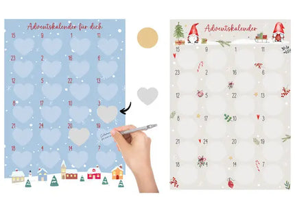 XXL Rubbel-Adventskalender im Doppelpack, Großformat ca. 30x42 cm TK Gruppe® Grosshandel 