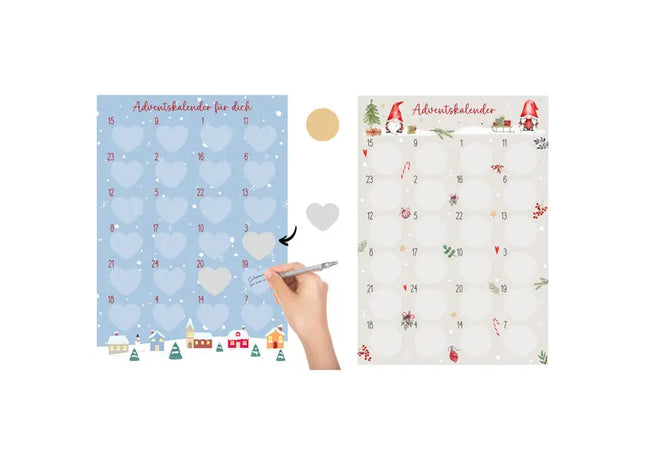 XXL Rubbel-Adventskalender im Doppelpack, Großformat ca. 30x42 cm TK Gruppe® Grosshandel 