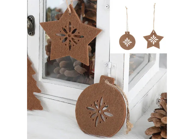 Xmas Anhänger Set, 4-teilig, Größen 7,5-10cm - Weihnachtsdeko TK Gruppe® Grosshandel 