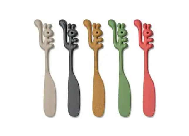 YUMMI Streichlöffel Set, 5-teilig in Naturtönen: Vielseitig & Bunt TK Gruppe® Grosshandel 