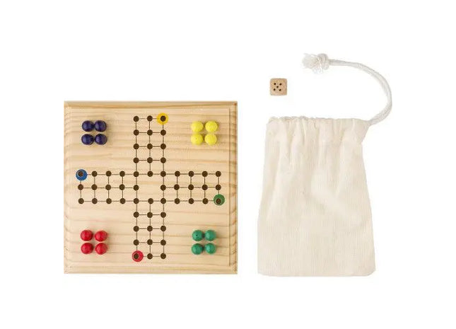 Yasir Ludo-Spiel aus Holz in Braun - Klassisches Brettspiel für die ganze Familie TK Gruppe® Grosshandel 