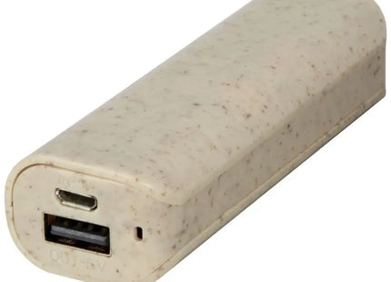 Yoko 1200 mAh Powerbank aus Weizenstroh - Beige, Umweltfreundliches Tragbares Ladegerät TK Gruppe® Grosshandel 