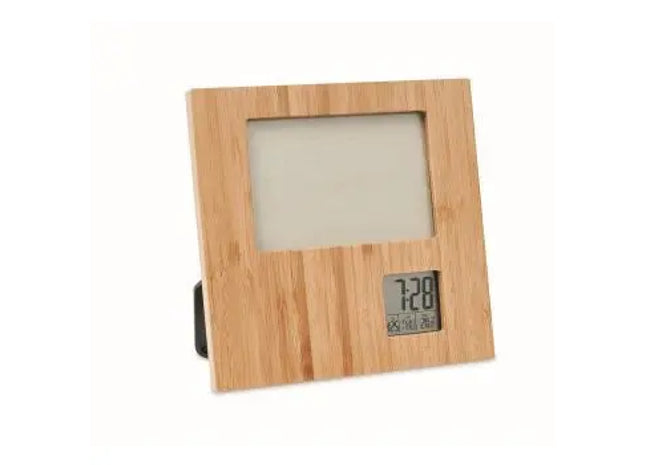 ZENFRAME Tischuhr mit Bilderrahmen – Natürliches Holzdesign TK Gruppe® Grosshandel